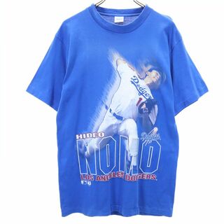SALEM SPORTSWEAR 90s Dodgers オールド 半袖 Tシャツ M ブルー系 SALEM SPORTSWEAR NOMO HIDEO メンズ(Tシャツ/カットソー(半袖/袖なし))