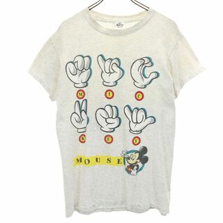 ザディズニーストア 90s オールド ミッキーマウス 両面プリント 半袖 Tシャツ M グレー系 THE Disney STORE メンズ(Tシャツ/カットソー(半袖/袖なし))