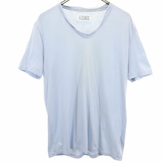 マルタンマルジェラ(Maison Martin Margiela)のマルタンマルジェラ イタリア製 長袖 Vネック Tシャツ 46 ブルー系 MARTIN MARGIELA メンズ(Tシャツ/カットソー(七分/長袖))