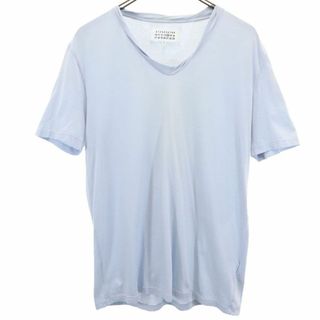 マルタンマルジェラ(Maison Martin Margiela)のマルタンマルジェラ イタリア製 長袖 Vネック Tシャツ 46 ブルー系 MARTIN MARGIELA メンズ(Tシャツ/カットソー(七分/長袖))