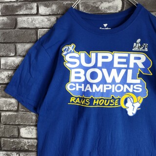 NFLスーパーボウル優勝記念ラムズハウスtシャツTシャツオーバーサイズアメフト(Tシャツ/カットソー(半袖/袖なし))