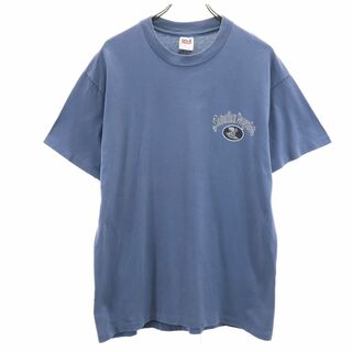 アンビル 90s オールド バックプリント 半袖 Tシャツ L ブルー系 anvil メンズ(Tシャツ/カットソー(半袖/袖なし))