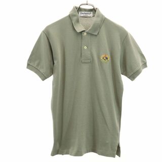 バーバリー(BURBERRY)のバーバリーズ 90s オールド チェック 半袖 ポロシャツ M グリーン系 Burberrys 鹿の子 メンズ(ポロシャツ)