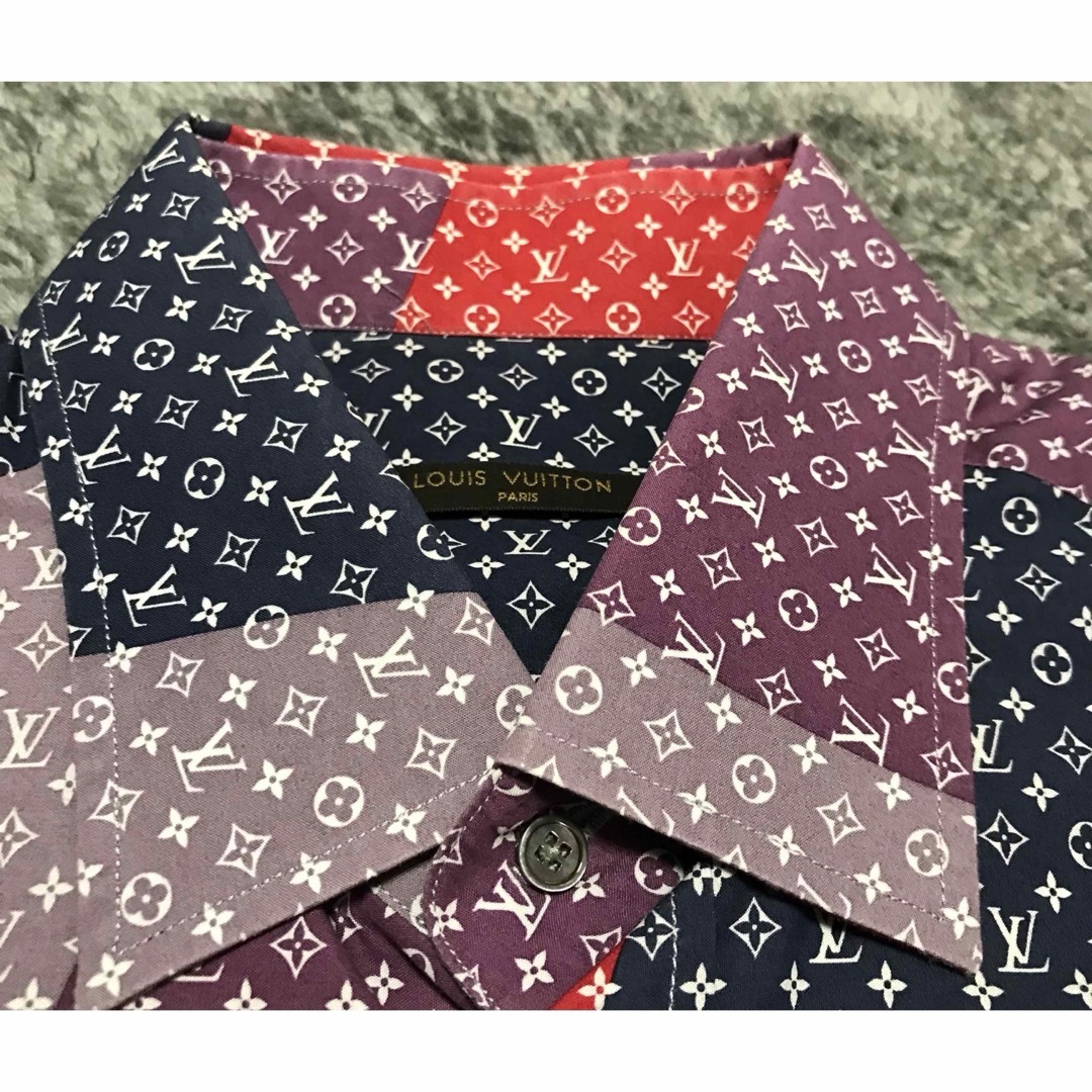LOUIS VUITTON - ルイヴィトン ロゴスターモノグラム柄シャツの LOUIS VUITTON - ルイヴィトン ロゴスターモノグラム柄シャツの