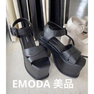 EMODA - 極美品 EMODA アシンメトリーカットバルキーサンダル