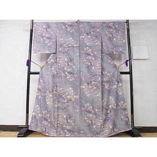 平和屋1■上質な小紋　枝花文　逸品　未使用　CAAD3164ng(着物)