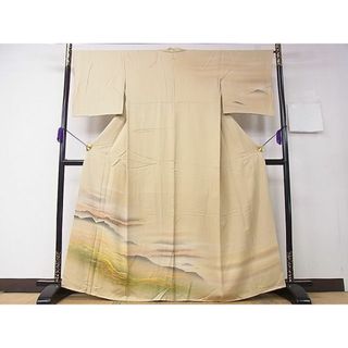 平和屋1■訪問着　手描き　霞遠山風景文　暈し染め　さが美扱い　逸品　CAAD3154ng(着物)