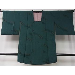 平和屋1■道中着　ロング丈　舞葉文　地紋起こし　逸品　CAAD3146ng(着物)