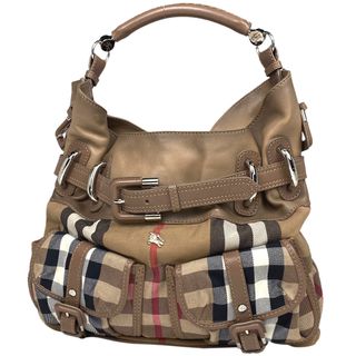 バーバリー(BURBERRY)のバーバリー ロゴ チェック柄 ハンドバッグ レディース 【中古】(ハンドバッグ)