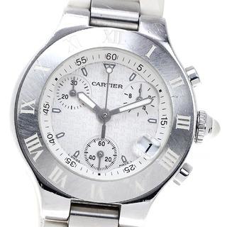 カルティエ(Cartier)のカルティエ CARTIER W10197U2 クロノスカフ デイト クォーツ レディース _817885(腕時計)