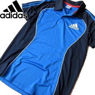 アディダス(adidas)の美品 O アディダス メンズ 半袖ポロシャツ ブルー(ポロシャツ)