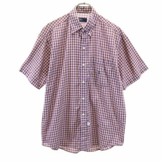 ポロバイラルフローレン チェック柄 半袖 ボタンダウンシャツ L Polo by Ralph Lauren メンズ(シャツ)