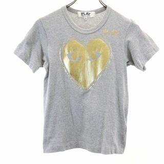 プレイコムデギャルソン 2011年 日本製 プリント 半袖 Tシャツ XS グレー PLAY COMME des GARCONS レディース(Tシャツ(半袖/袖なし))