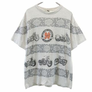 Harley Davidson - ハーレーダビッドソン 総柄 半袖 Tシャツ グレー HARLEY DAVIDSON メンズ