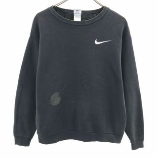 ナイキ(NIKE)のナイキ 90s 00s USA製 白タグ オールド 長袖 スウェット トレーナー XL ブラック NIKE 裏起毛 メンズ(スウェット)