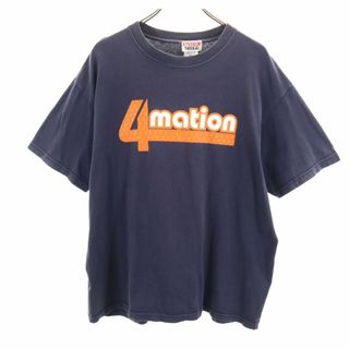 アンビル USA製 オールド プリント 半袖 Tシャツ XL ネイビー UNDER SIEGE anvil メンズ(Tシャツ/カットソー(半袖/袖なし))