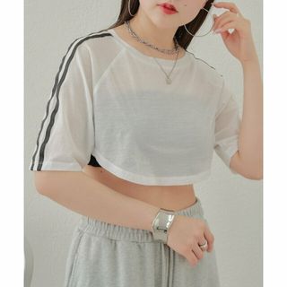 パルグループアウトレット(PAL GROUP OUTLET)の【ホワイト】【Chico】シアーラインTシャツ(カットソー(長袖/七分))