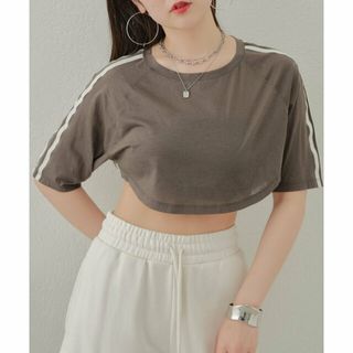 パルグループアウトレット(PAL GROUP OUTLET)の【チャコールグレー】【Chico】シアーラインTシャツ(カットソー(長袖/七分))