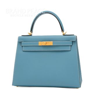 エルメス(Hermes)のエルメス ケリー28 外縫い エプソン ニューブルージーン ゴールド金具 B刻印(ハンドバッグ)