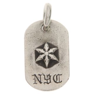 クロムハーツ(Chrome Hearts)のCHROME HEARTS クロムハーツ RAISED STAR DOGTAG レイズドスタードッグタグ NYC限定シルバーネックレストップ(ネックレス)