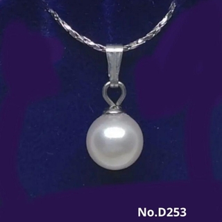 お買得！あこや真珠 一粒ネックレス 綺麗なcoreanaチェーン付き D253(ネックレス)