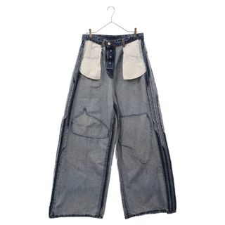 VETEMENTS ヴェトモン 23SS インサイドアウトパッチバギーデニムパンツ ライトブルー UE63PA265N(デニム/ジーンズ)