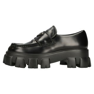 プラダ(PRADA)のPRADA プラダ モノリス ブラッシュドレザーローファー グラデーション レザーシューズ 2DE129 ブラック/シルバー(その他)