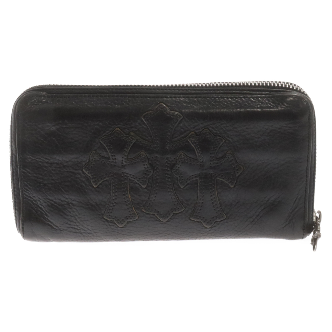 Chrome Hearts - CHROME HEARTS クロムハーツ REC F ZIP 3セメタリー クロスパッチ ラウンドファスナーウォレット 長財布 ブラック ※国内ギャランティ