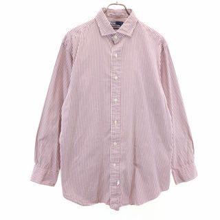 ポロバイラルフローレン ストライプ柄 長袖 シャツ 161/2 白×赤 Polo by Ralph Lauren メンズ(シャツ)