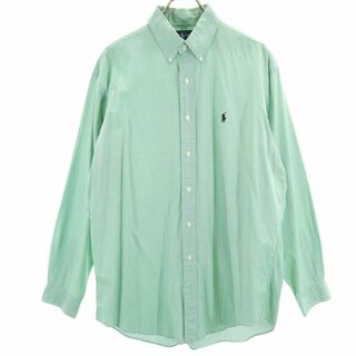 ラルフローレン(Ralph Lauren)のラルフローレン チェック柄 長袖 ボタンダウンシャツ 16 グリーン×ホワイト RALPH LAUREN メンズ(シャツ)