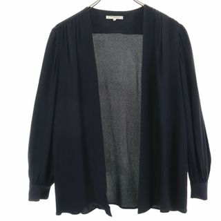 サンローラン(Saint Laurent)のサンローラン 80s フランス製 ヴィンテージ 長袖 ボタンレス カーディガン 34 ブラック SAINT LAURENT レディース(カーディガン)