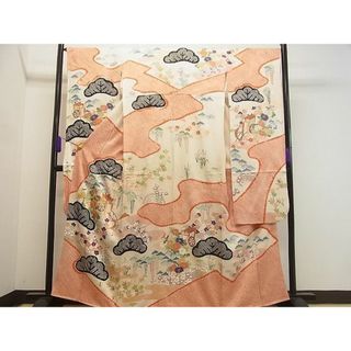 平和屋1■豪華振袖　駒刺繍　絞り　花車文　金彩　逸品　CAAD2702vf(振袖)