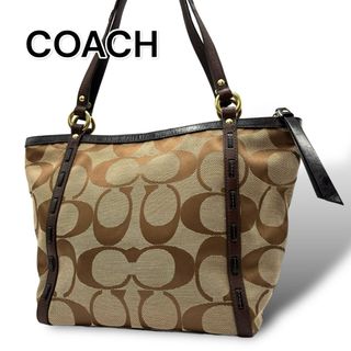 コーチ(COACH)のCOACH コーチ　ハンドバッグ　ショルダーバッグ　ブラウン　キャンバス(ハンドバッグ)