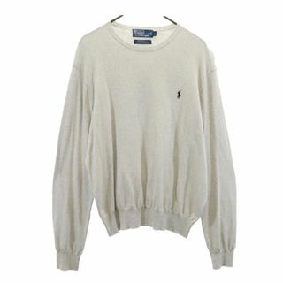 ポロバイラルフローレン 長袖 クルーネック セーター L グレー Polo by Ralph Lauren ニット メンズ(ニット/セーター)