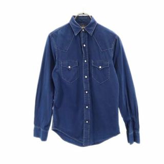 ダブルアールエル(RRL)のRRL ラルフローレン 長袖 ウエスタンシャツ XS ネイビー系 ダブルアールエル RALPH LAUREN メンズ(シャツ)