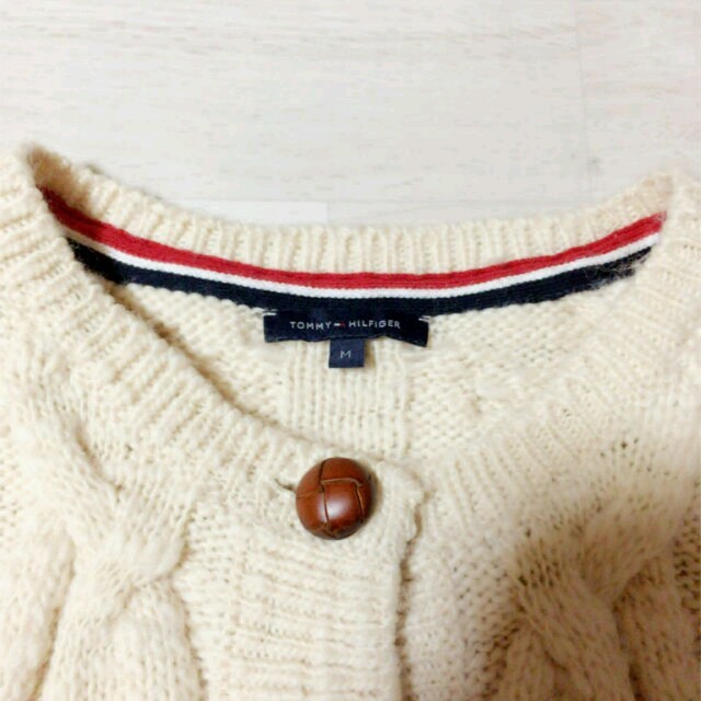 TOMMY HILFIGER(トミーヒルフィガー)のvintage 古着屋　ケーブル編みニット レディースのトップス(カーディガン)の商品写真