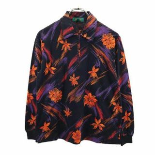 ケンゾー(KENZO)のケンゾー ゴルフ 日本製 総柄 長袖 ハーフジップ ポロシャツ 2 ブラック系 KENZO GOLF レディース(ポロシャツ)