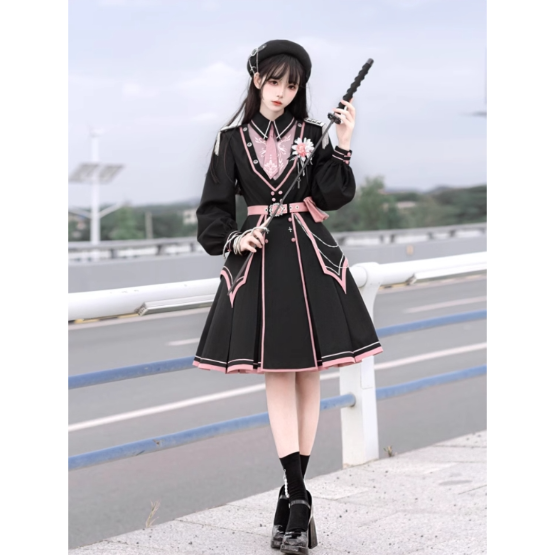 和風ロリータドレス「譚櫻芳華」軍lo ゴスロリ L34#の通販 by 和風ロリータドレス「譚櫻芳華」軍lo ゴスロリ L34#の通販 by