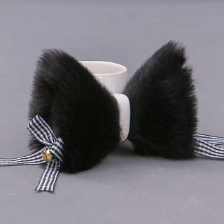 ネコ耳カチューシャ♥鈴リボン　ねこ耳　猫耳　 パッチン　ヘアピンm17g(小道具)