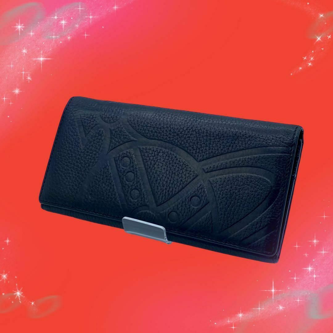 美品》 ヴィヴィアンウエストウッド オーブ レザー 長財布 美品》 ヴィヴィアンウエストウッド オーブ レザー 長財布