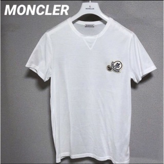モンクレール(MONCLER)のモンクレールMONCLER  ダブルワッペン　Tシャツ 白　ホワイト　国内正規品(Tシャツ/カットソー(半袖/袖なし))
