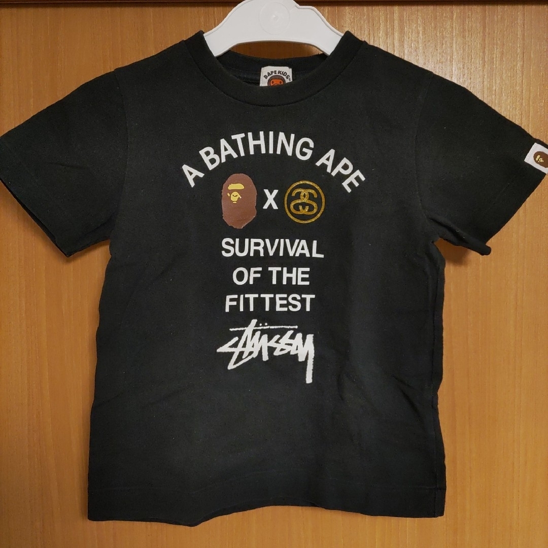 A BATHING APE - STUSSYエイプTシャツBAPEKIDS110cm黒A BATHING A BATHING APE - STUSSYエイプTシャツBAPEKIDS110cm黒A BATHING