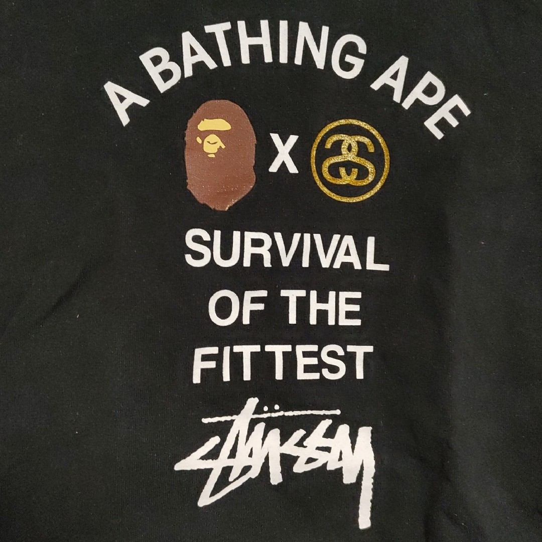 A BATHING APE - STUSSYエイプTシャツBAPEKIDS110cm黒A BATHING A BATHING APE - STUSSYエイプTシャツBAPEKIDS110cm黒A BATHING