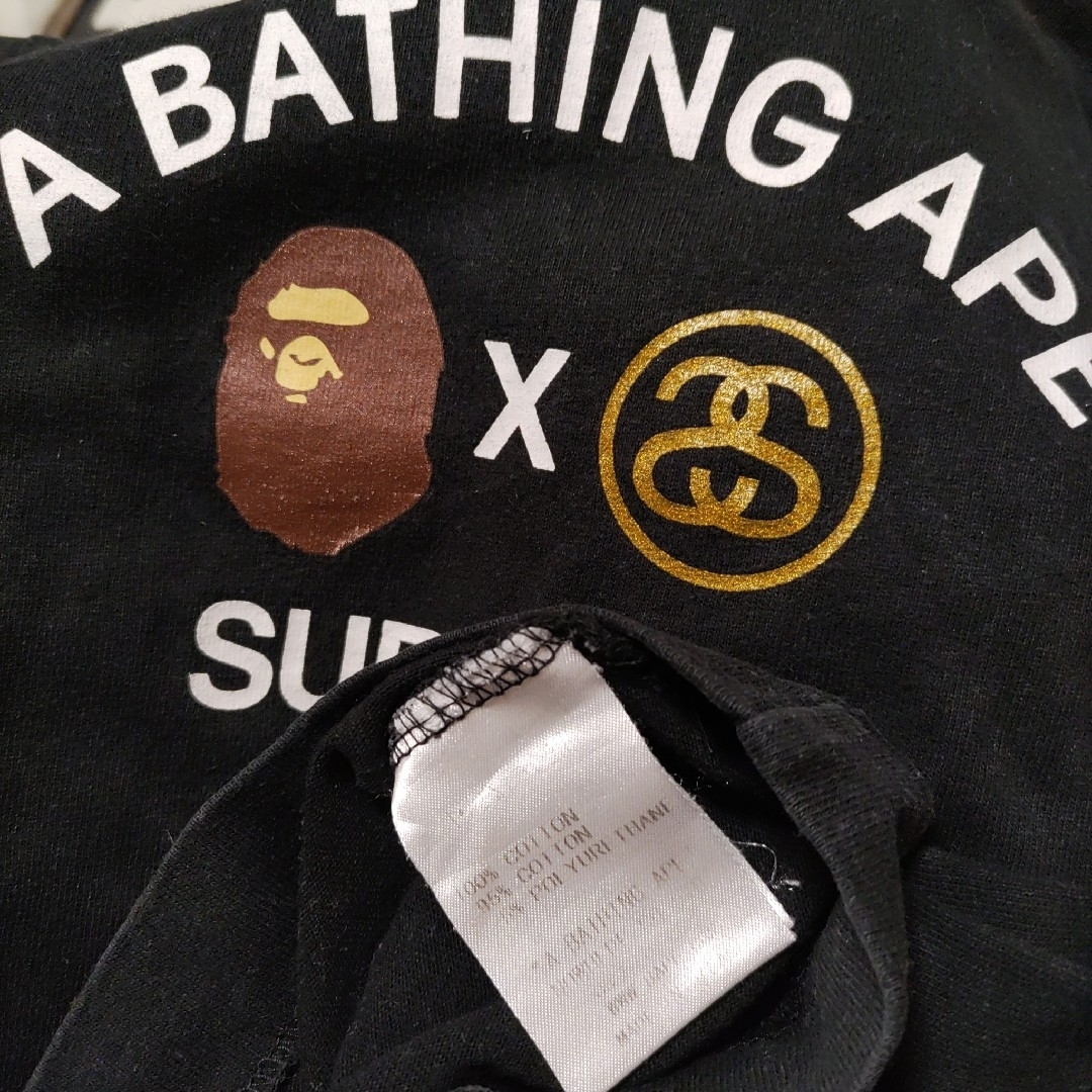 A BATHING APE - STUSSYエイプTシャツBAPEKIDS110cm黒A BATHING A BATHING APE - STUSSYエイプTシャツBAPEKIDS110cm黒A BATHING
