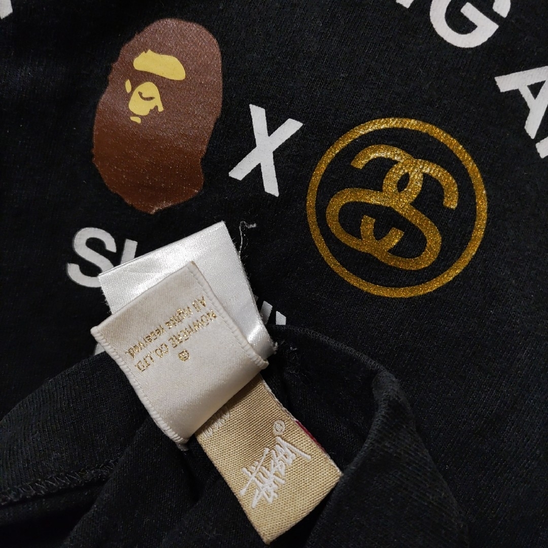 A BATHING APE - STUSSYエイプTシャツBAPEKIDS110cm黒A BATHING A BATHING APE - STUSSYエイプTシャツBAPEKIDS110cm黒A BATHING