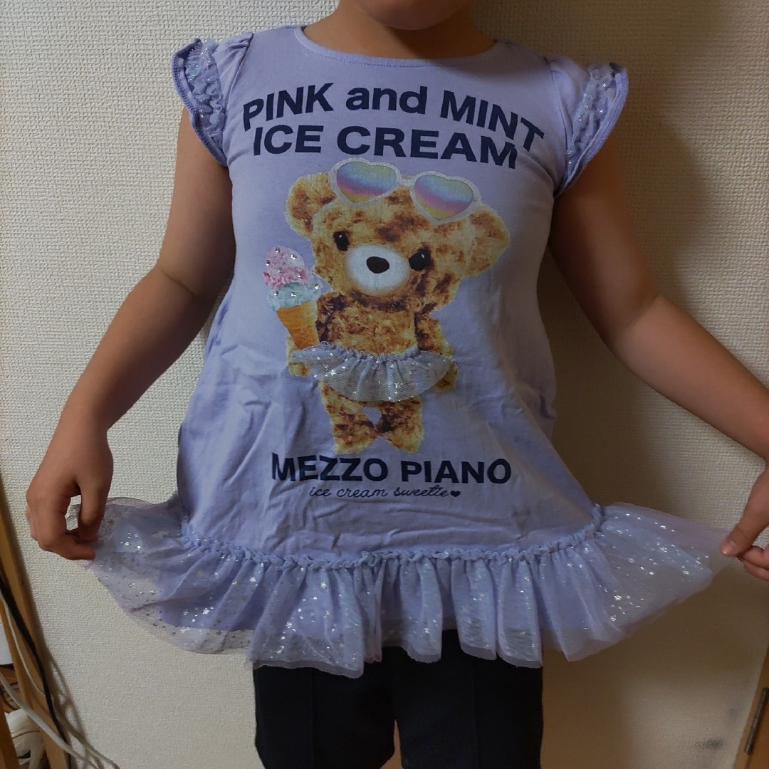 mezzo piano junior - メゾピアノ熊アイスくまさんチュニック mezzo piano junior - メゾピアノ熊アイスくまさんチュニック