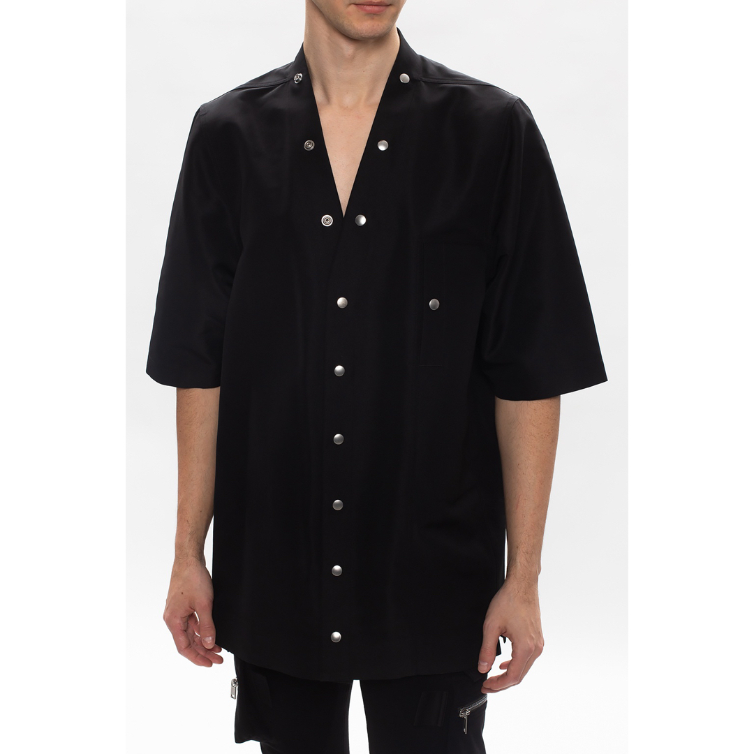 Rick Owens - RICK OWENS LARRY SHIRT ラリーシャツ 半袖 46の Rick Owens - RICK OWENS LARRY SHIRT ラリーシャツ 半袖 46の