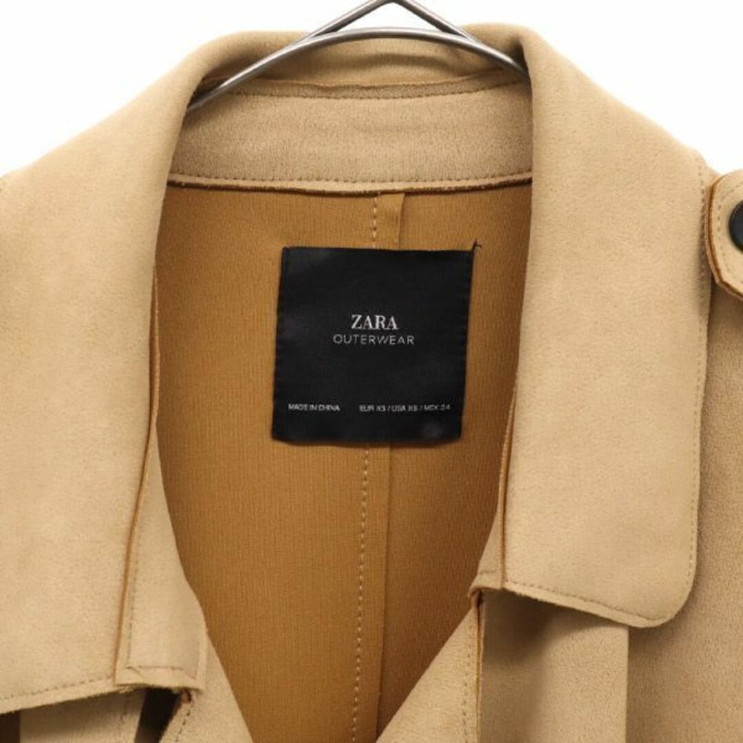 ZARA - ザラ トレンチコート XS ベージュ ZARA フェイクスエード ZARA - ザラ トレンチコート XS ベージュ ZARA フェイクスエード