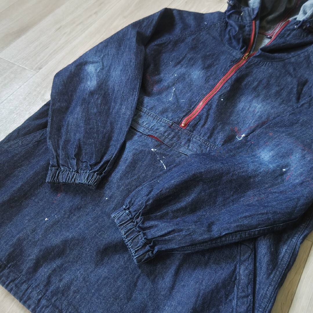 BLUE B ブルービー 被りタイプ デニムジャケット パーカー M メンズ メンズのジャケット/アウター(Gジャン/デニムジャケット)の商品写真