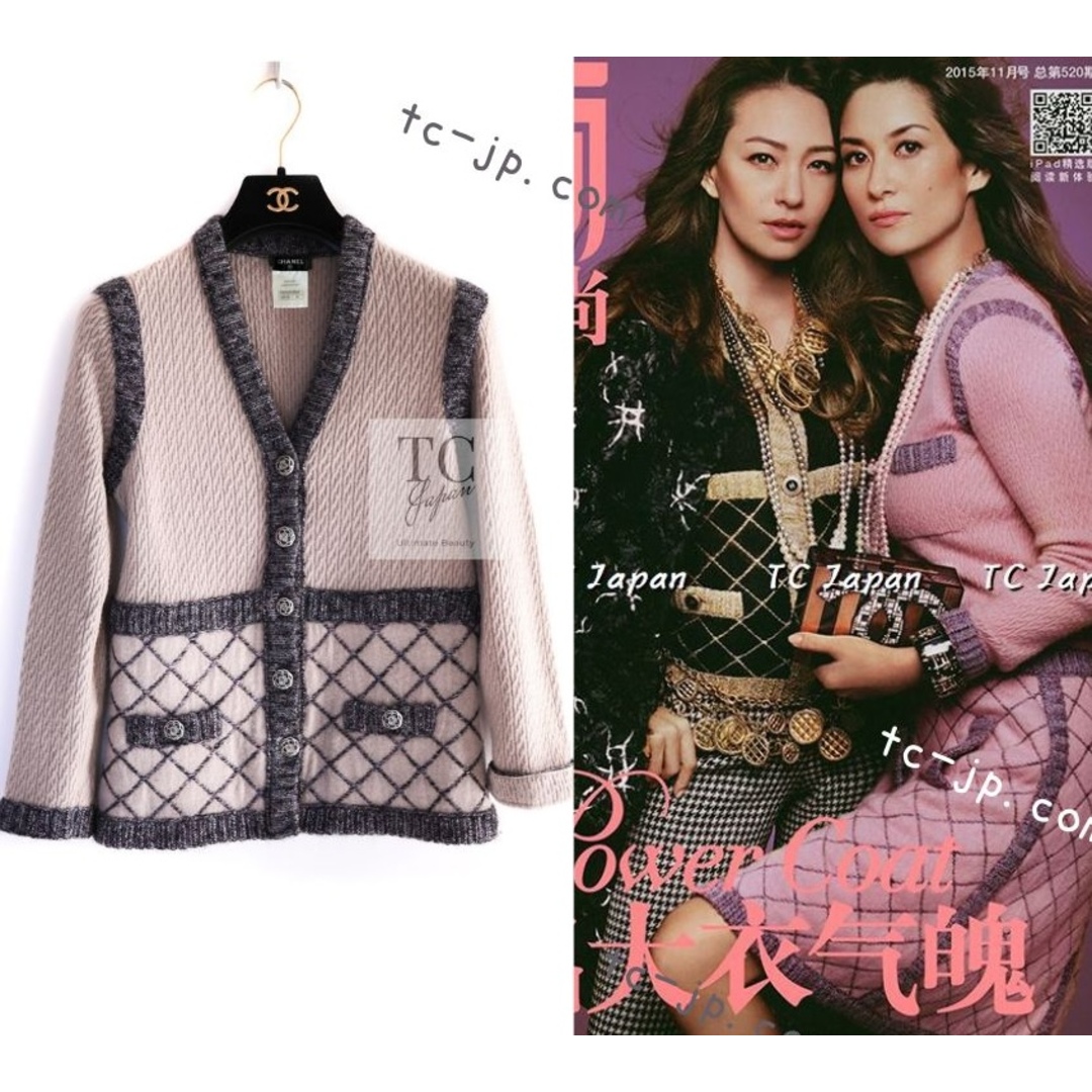 CHANEL - 47万 シャネル カーディガン CHANEL ベージュ グレー CHANEL - 47万 シャネル カーディガン CHANEL ベージュ グレー